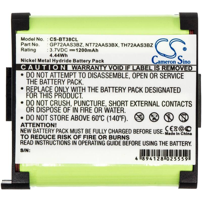 Battery for GP GE 2-9005 SANIK GP72AAS3BZ NT72AAS3BX TH72AAS3BZ BT-38 3SN5AA72 - Green