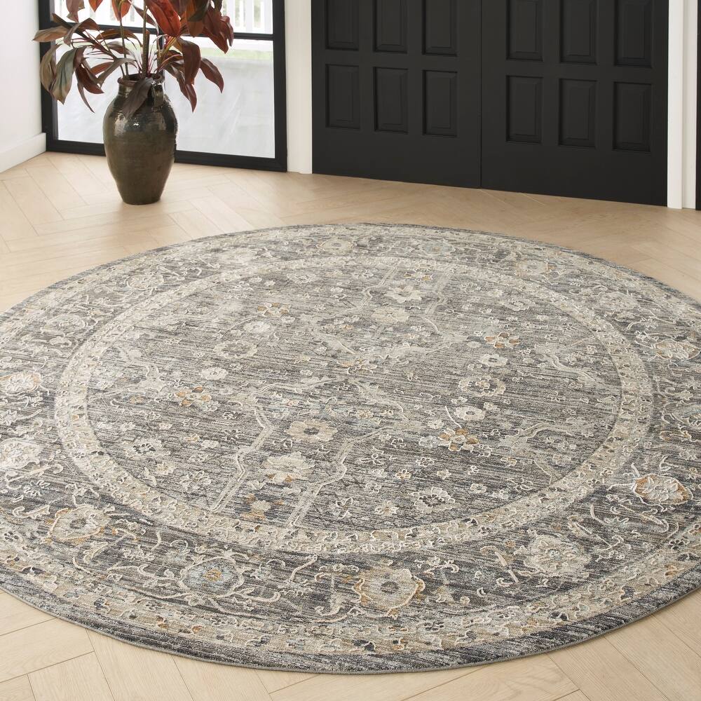 Nourison Nyle Indoor only Grey Persian Area Rug