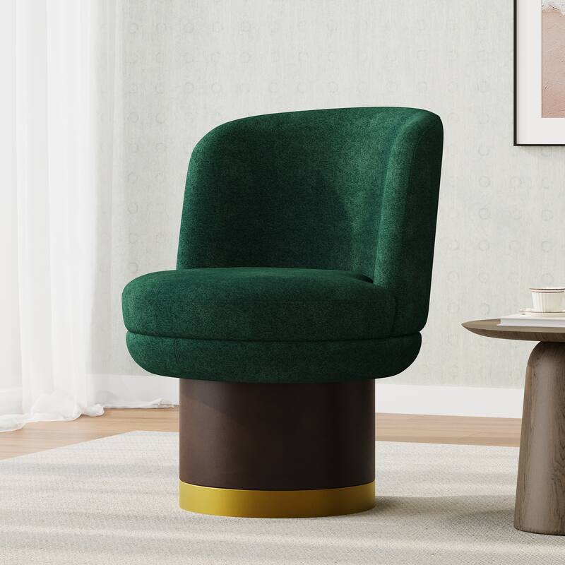 Christopher Knight Home - Swivel Harmony American Design Upholstered Round Swivel Barrel Chair with Chenille Fabric - Green