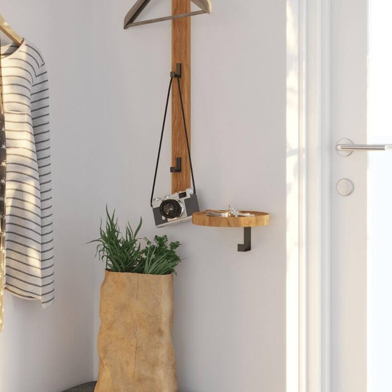 Solid Oak Wood Coat Rack with 1 Hook