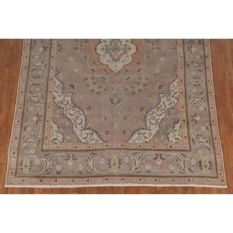 Over-Dyed Tabriz Persian Vintage Area Rug Handmade Wool Carpet - 7'2"x 10'6"
