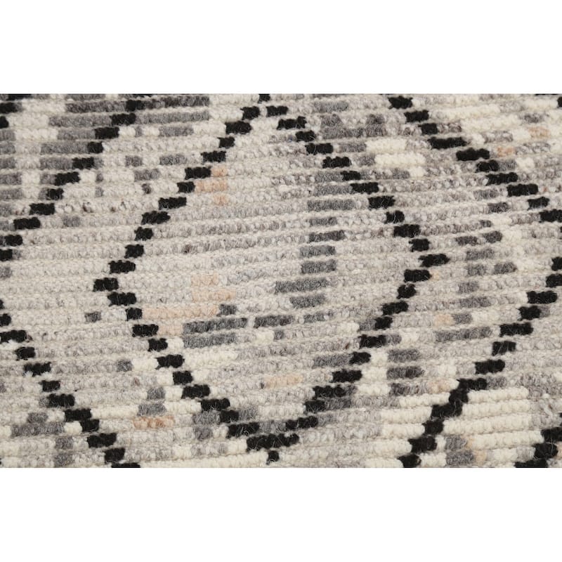 Modern Geometric Moroccan Oriental Area Rug Handmade Wool Carpet - 5'4" x 7'5"