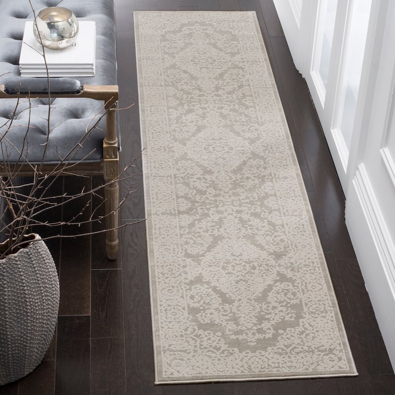 SAFAVIEH Princeton Bula Vintage Oriental Distressed Rug - 2' x 8' Runner - Grey/Beige