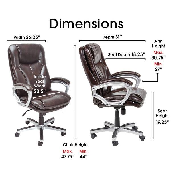Shop Serta Puresoft Roasted Chestnut Executive Big And Tall Office Chair Overstock 9116643