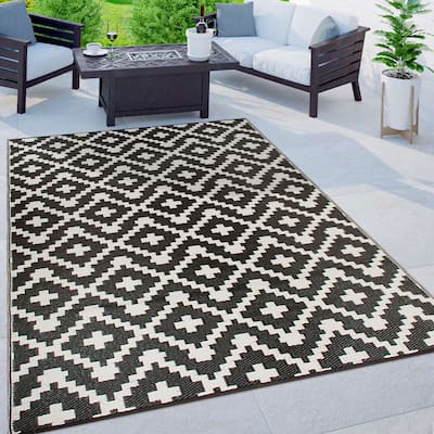 Trellis Geometric Reversible Plastic Outdoor Rugs