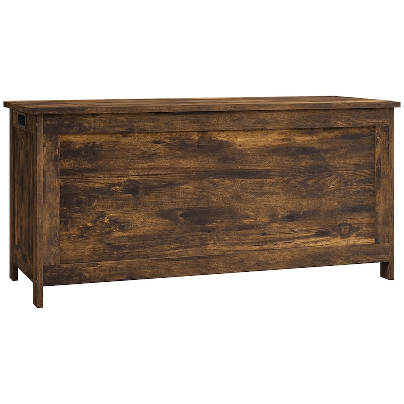 39.4" Wood Storage Box with 2 Safety Hinges and Side Handles