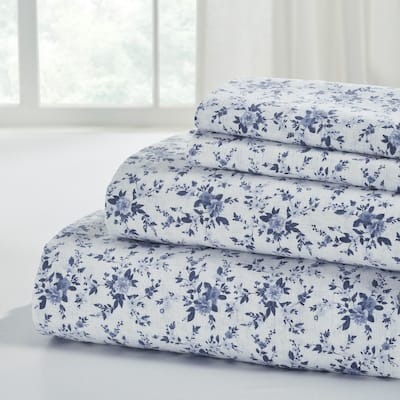 Modern Threads 4-Piece 100% Cotton Flannel Sheet Set - Soft, Durable, Perfect for All Seasons