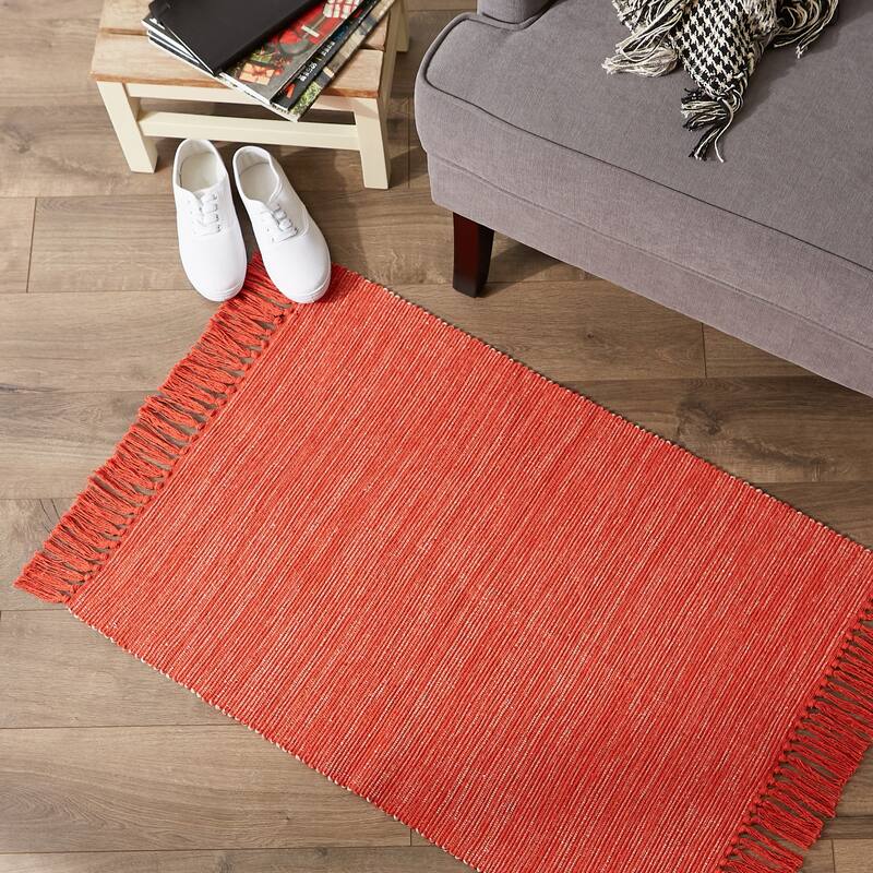 DII Gray and Off White 2-Tone Ribbed Rug 2x3 Ft - 24.0 In. L X 36.0 In. W X 0.2 In. H
