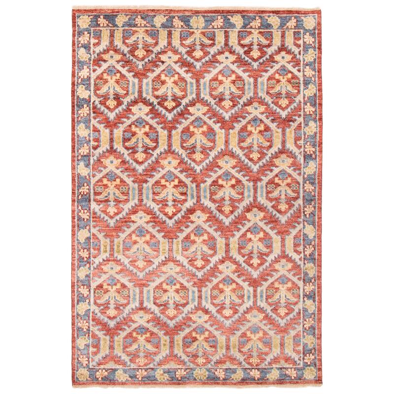 ECARPETGALLERY Hand-knotted Jules Serapi Dark Red Wool Rug - 5'11 x 8'11