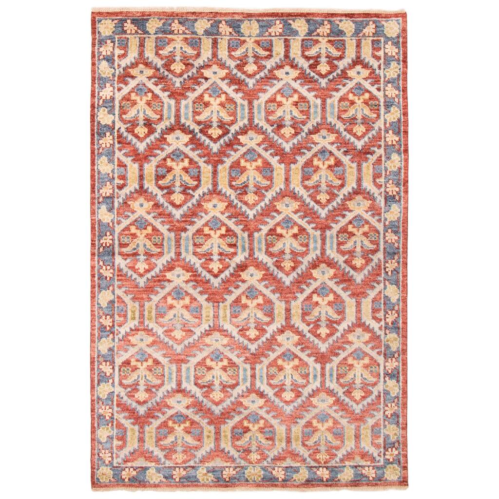 ECARPETGALLERY Hand-knotted Jules Serapi Dark Red Wool Rug - 5'11 x 8'11