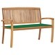 preview thumbnail 1 of 7, vidaXL Stacking Patio Bench with Cushion 50.6" Solid Teak Wood - 50.6" x 22.6" x 35.4"