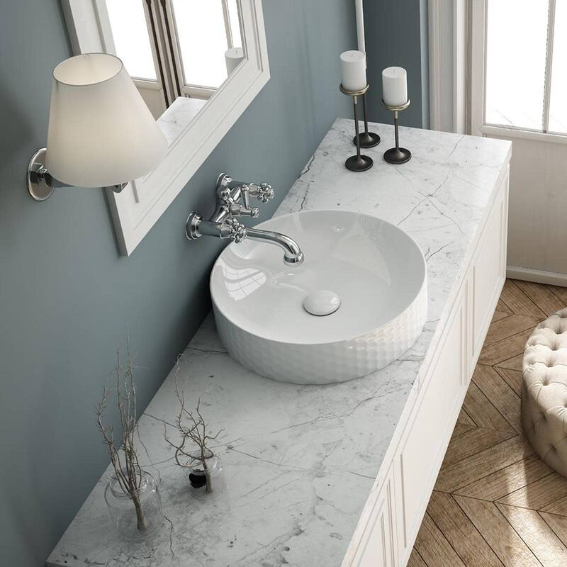 WS Bath Collections Fly 3044 Fly 17-5/16" Circular Ceramic Vessel