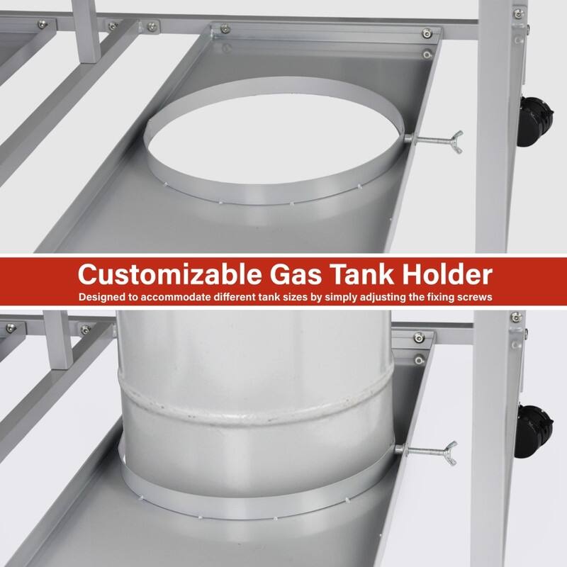 4-Wheel Silver BBQ Cart Stainless Steel Top With Seasoning Tray - N/A