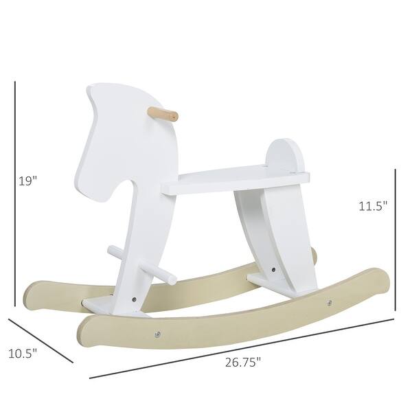Wooden Rocking Horse Toddler Baby Ride-on Toys for Kids 1-3 Years with Classic Design & Solid Workmanship