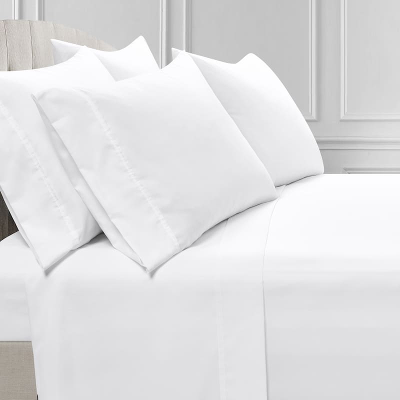 Lush Decor Farmhouse Milo Solid Silver-Infused Antimicrobial Sheet Set