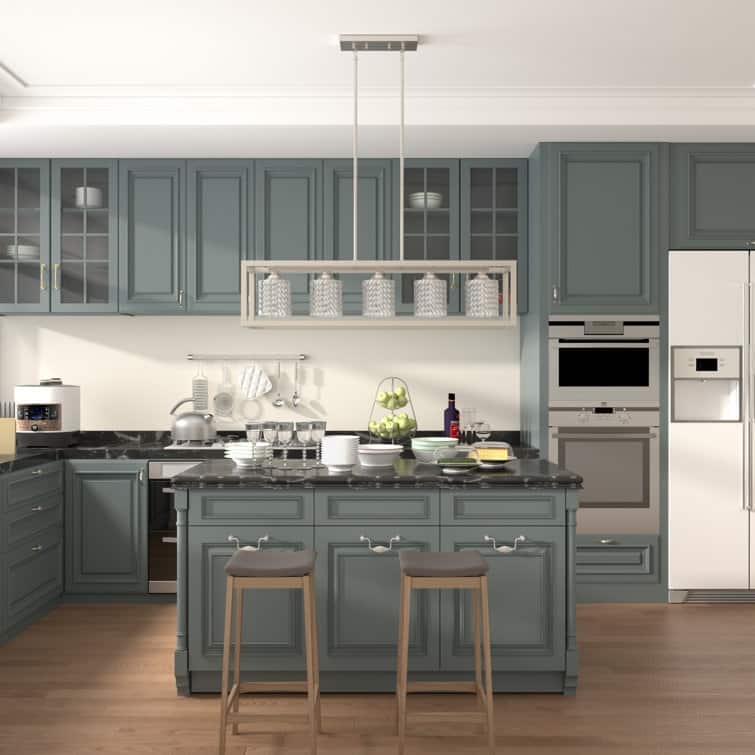 Modern Glam 5-light 37in Kitchen Island Lights Crystal Rectangle Chandelier