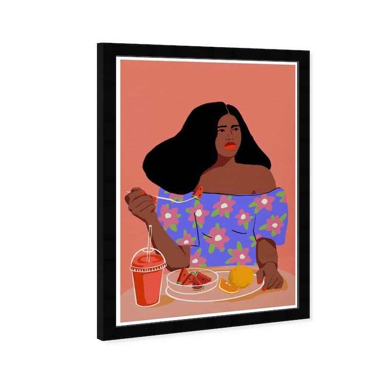 Wynwood Studio Prints Food and Cuisine Floral Lunchtime Pink and Modern & Contemporary Wall Art Canvas Print