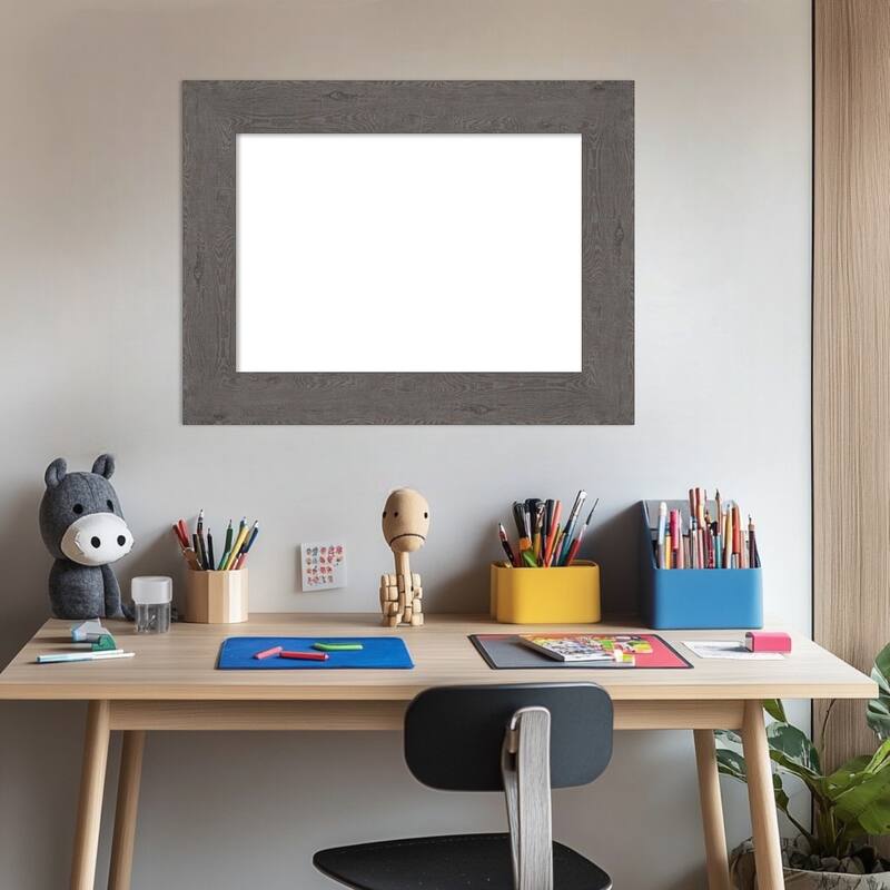 Amanti Art Rustic Plank Espresso Framed Dry Erase Magnetic Board