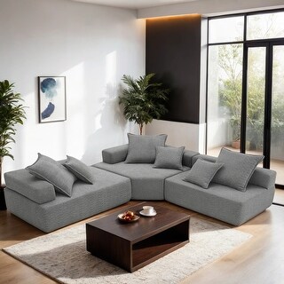 Modular Convertible L-Shaped Sectional Sofa Couch Set with Spacious ...