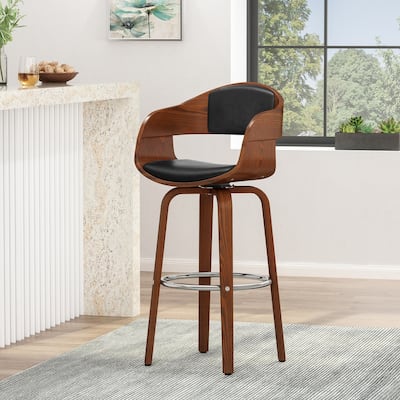 Clyo Indoor Upholstered Swivel Barstool by Christopher Knight Home
