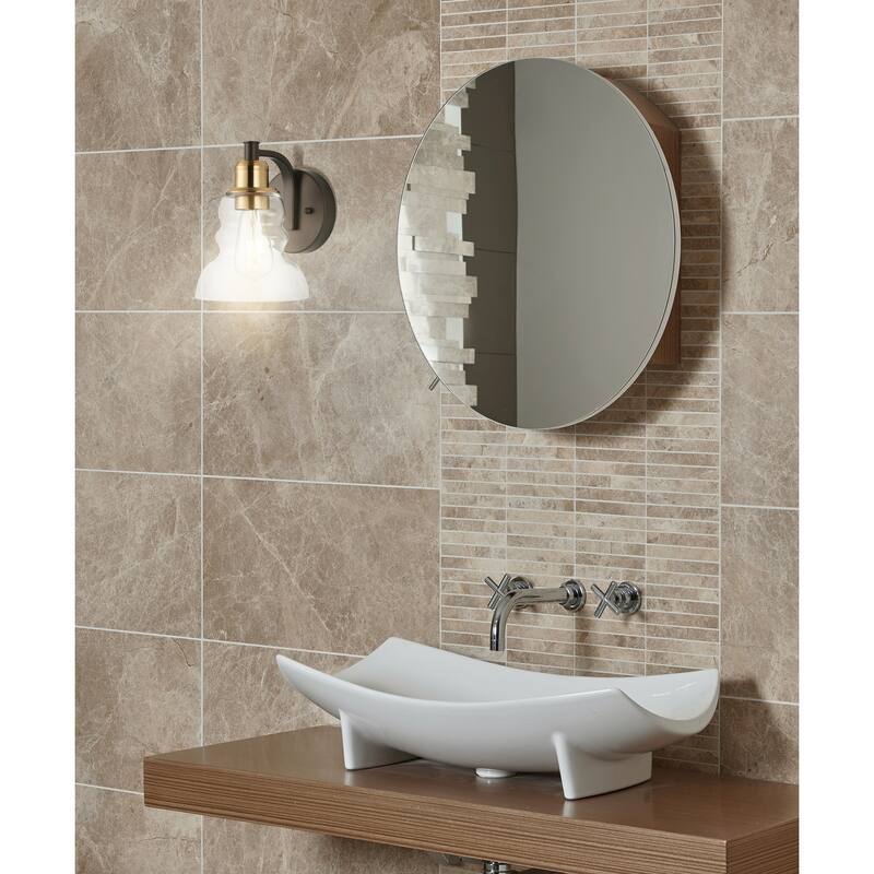 Modernist Vintage Metal/Glass Industrial Rustic LED Vanity, by JONATHAN Y