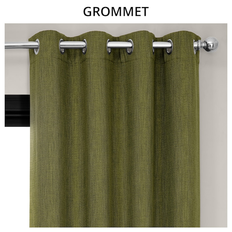 Exclusive Fabrics Grommet Textured Faux Linen Room Darkening Curtains for Bedroom & Living Room Curtains (1 Panel)