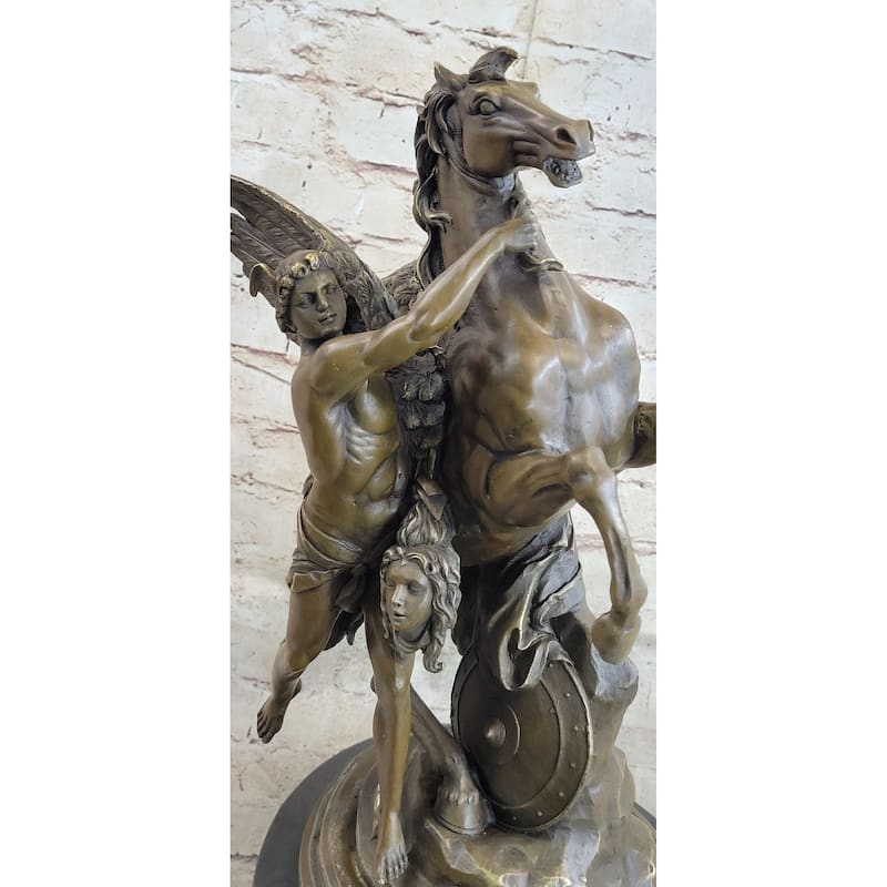 Perseus And Pegasus With The Head Of Medusa Bronze Statue Sculpture 18 Inches X 12 Inches