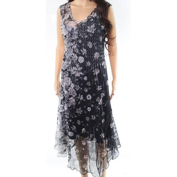 Shop Komarov Black Floral Print Women S Size Medium M Shift Dress Silk Overstock 27142371