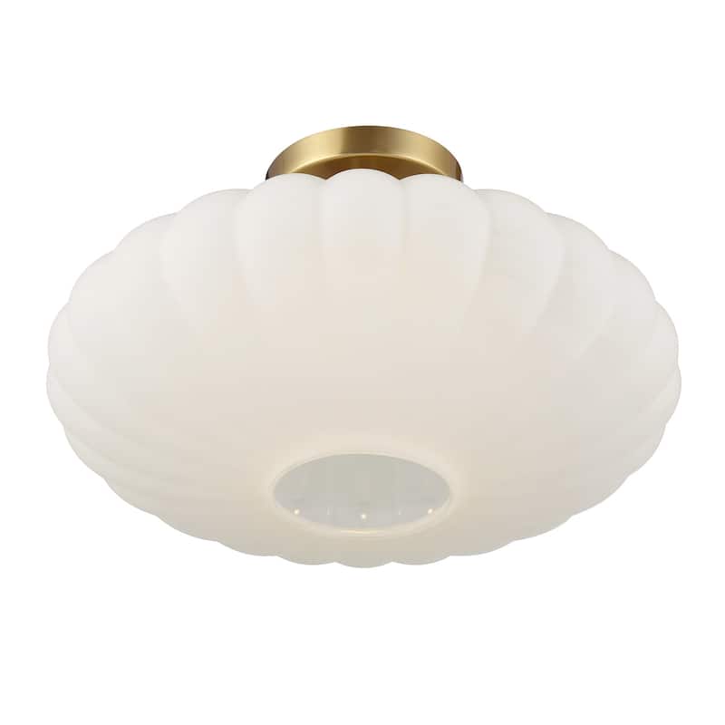 Bellevue SHCF60486 18" Wide Semi-Flush Ceiling Fixture with Strié