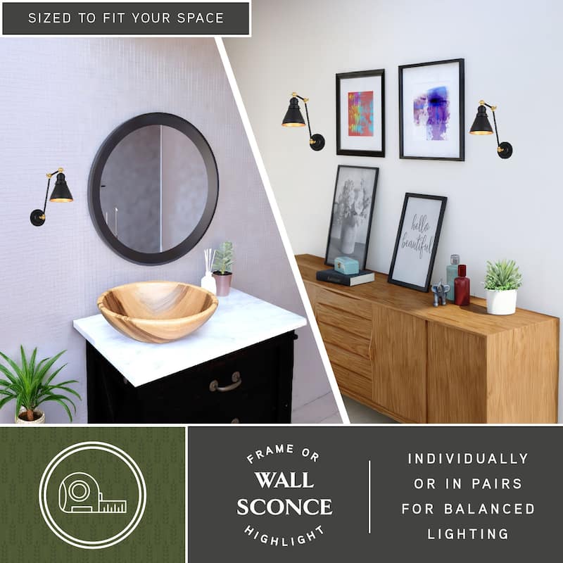 Alexis Reading Light Adjustable Swing Arm Wall Lamp with Metal Shade