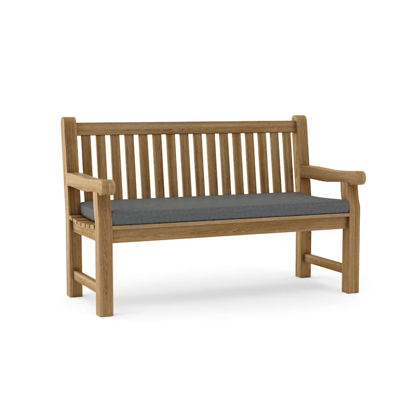 Devonshire Teak Outdoor Bench - N/A - Cast Charcoal