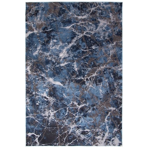 ECARPETGALLERY Blue Marble Modern & Contemporary Rug