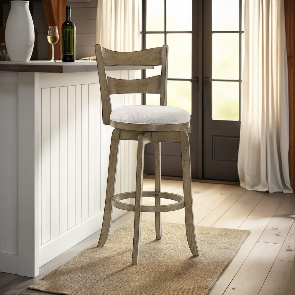 Blair Counter Height or Bar Height Rubberwood Barstool with Fabric Seat
