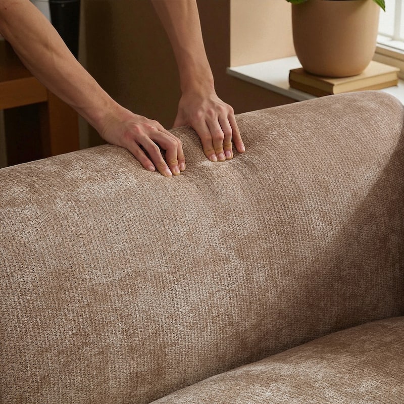 82.6" Modern Curved Boucle Sofa, Thick Cushions & Solid Wood Frame, Cozy Living Room Couch for Reading & Movie Nights