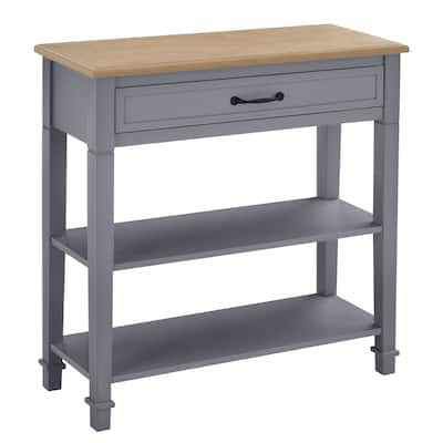 HOMCOM Modern Style Sofa Console Entry Hallway Table with Drawer and Shelves