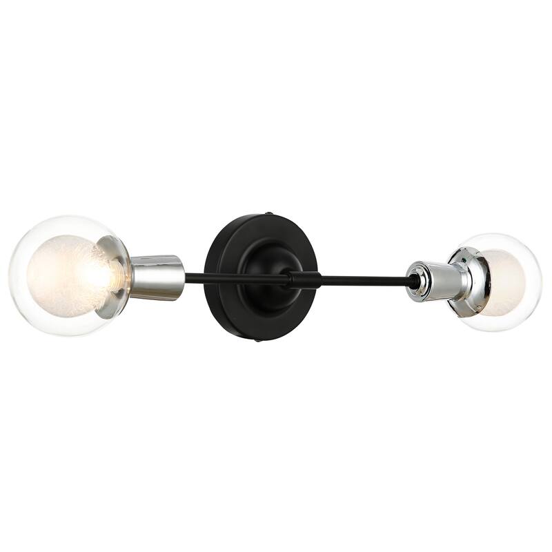 Light Society Cellini 2-Light Wall Sconce - Black/Clear