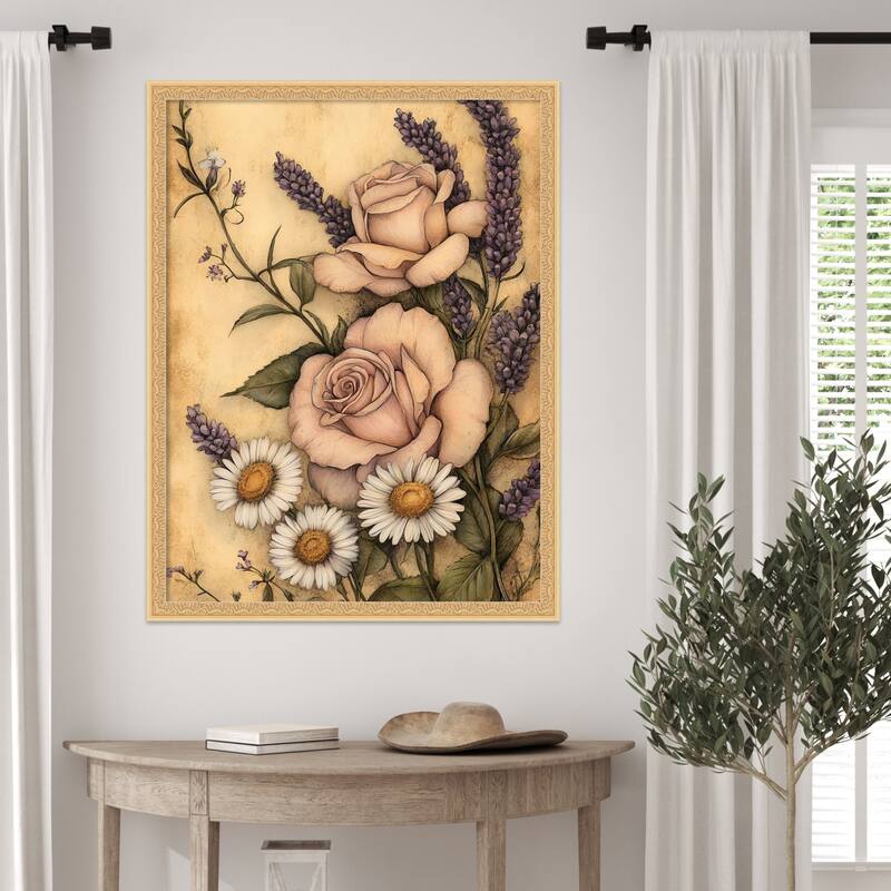 Floral Whimsy No. 1 by Tradelink inhouse artist Wood Framed Wall Art Print