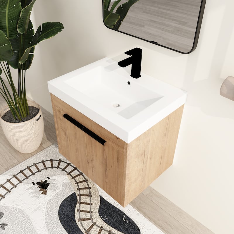 Beingnext 24"/30"/36" Bathroom Vanity with Sink, Floating Bathroom Vanity with 2 Soft Close Doors