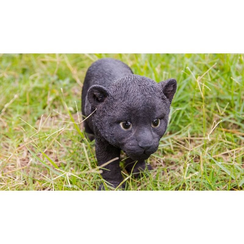 11" Panther Cub Outdoor Garden Statue
