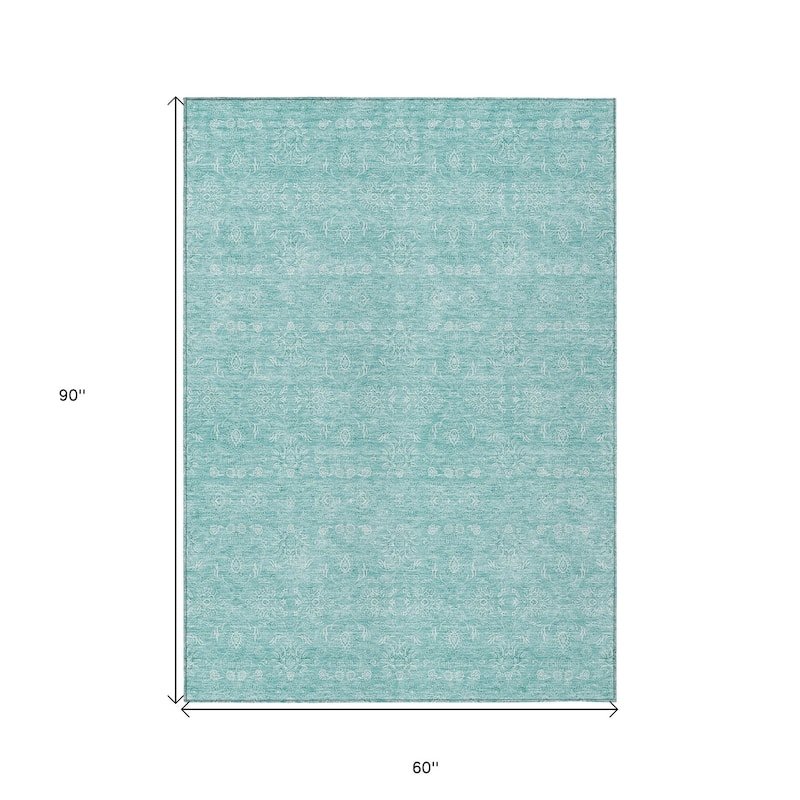 HomeRoots Floral Transitional Rectangle Outdoor Rug