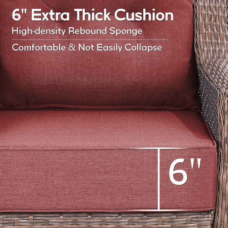 5-Piece Sofa Swivel Chairs with 30 Inch Fire Pit Table