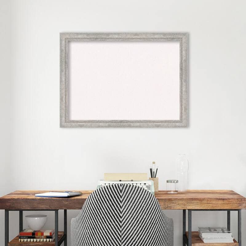 Angled Silver Wood Framed White Corkboard Bulletin Board, Organization Board, Pin Board