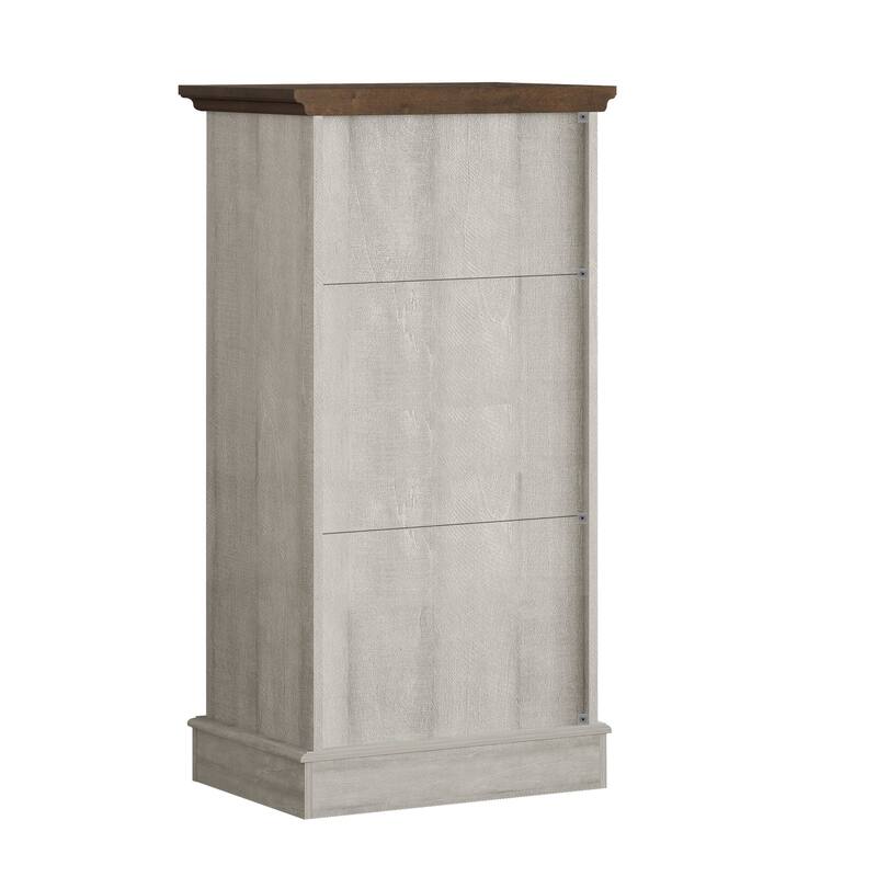 Wine Cabinet with Metal Glass Holder and Wood Lattice Rack - 22" in Width