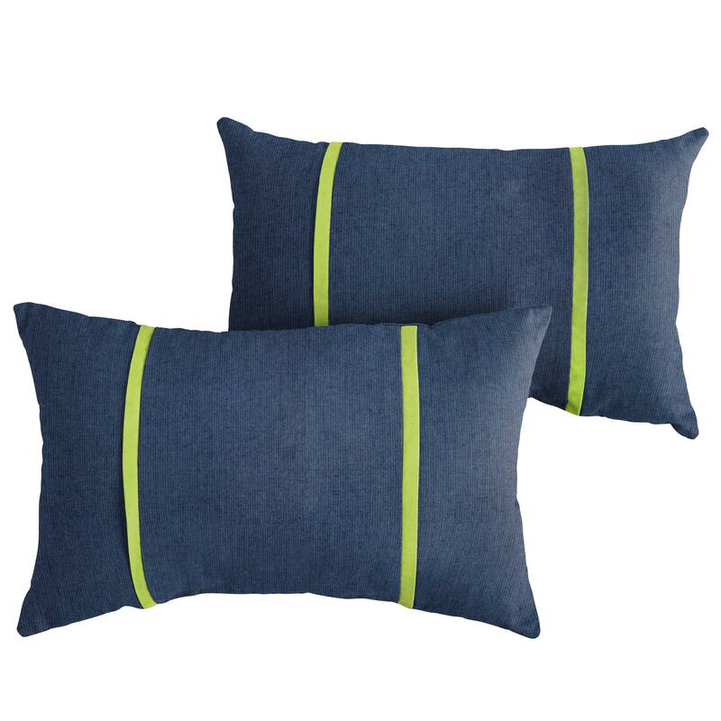 Sorra Home Sunbrella Outdoor Double Petite Flange Pillow Set of 2