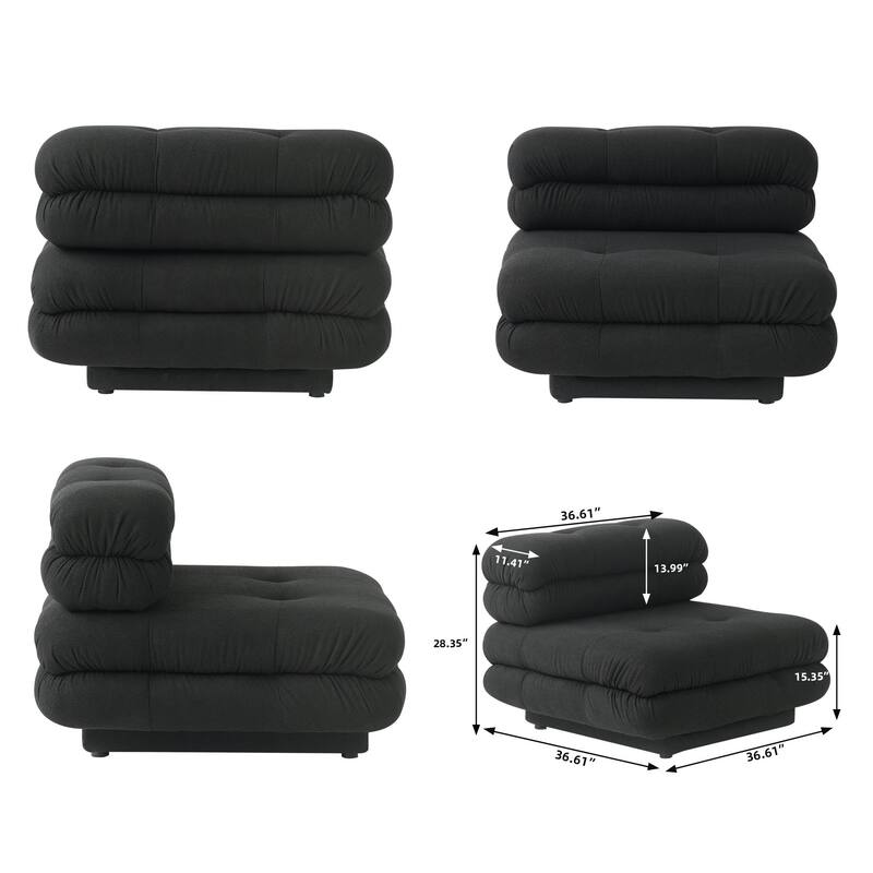 Modular Sectional Couch with Ottomans- L Shaped Couch for Living Room, 3 Seater Sofa Sets
