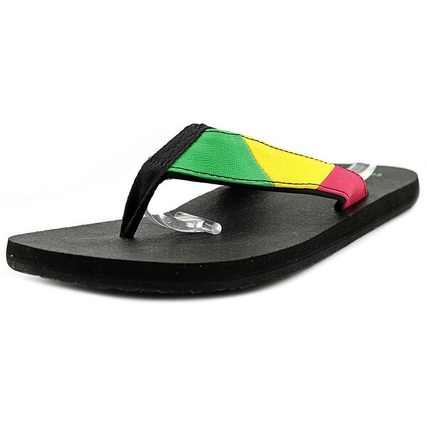 multi coloured flip flops