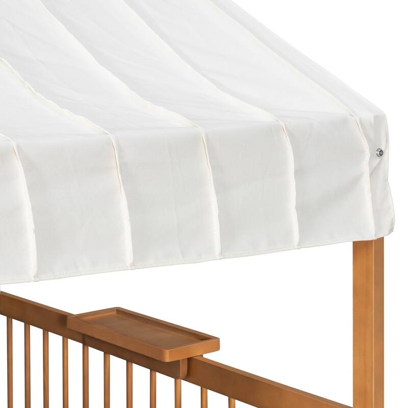 Full Size House Bed with 2 Drawers, Side Bookshelf with LED Strip