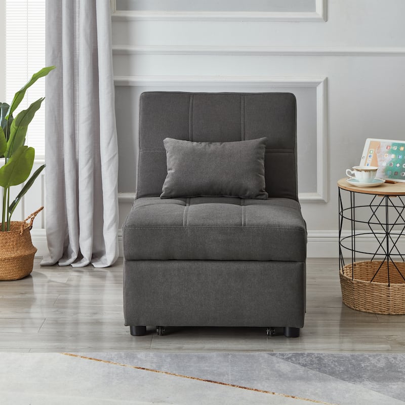 Roomfitters Modern "Recliner Chair Bed" for Living Room and Bedroom, Linen Fabric, Comfortable and Stylish