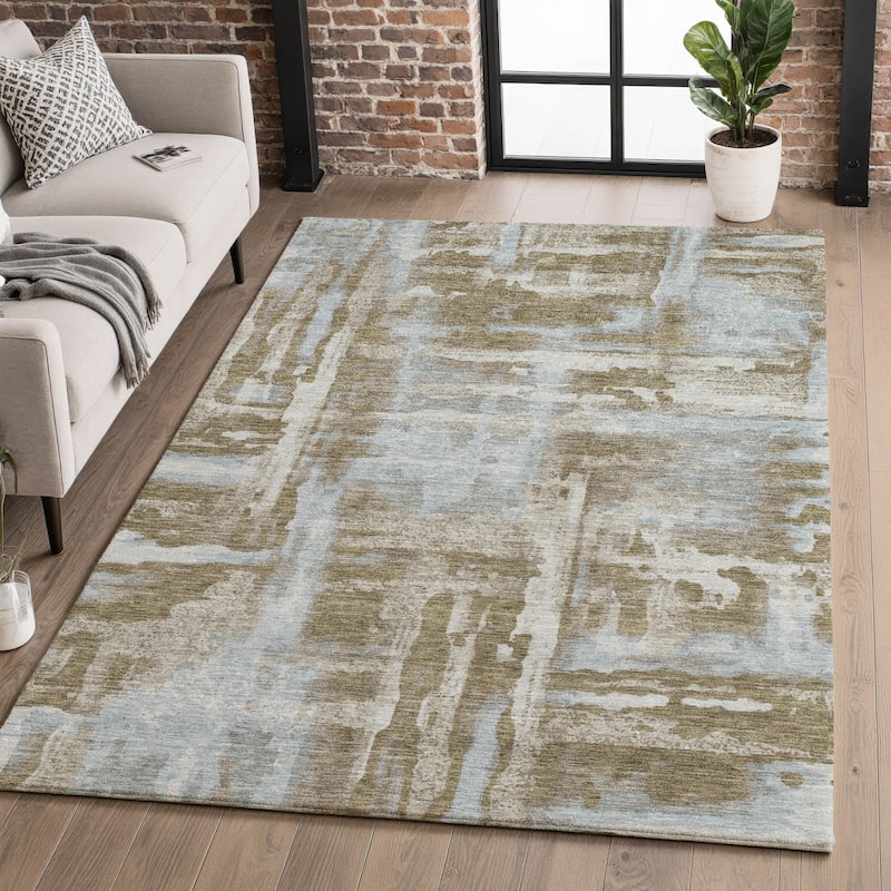 Premium Washable Super Soft Modern Glam Mayfield Rug - Brown - 9' x 12'