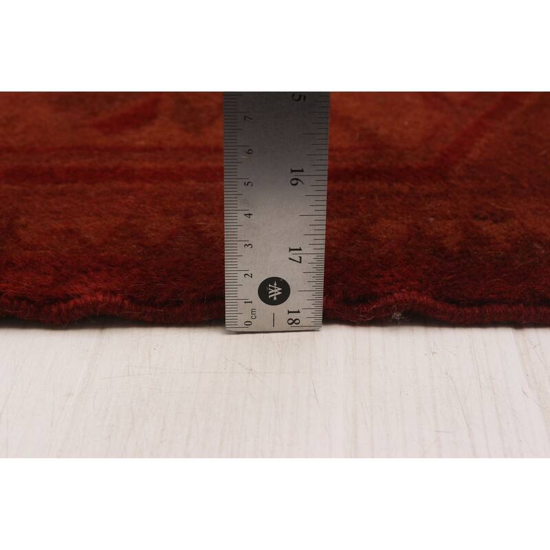 ECARPETGALLERY Hand-knotted Color Transition Dark Copper Wool Rug - 6'5 x 9'4